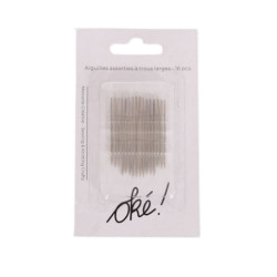 SACHET DE 6 / AIGUILLES COUTURE ASSORTIES A TROUS LARGES 16 PCS.